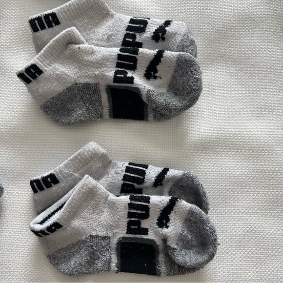 PUMA Baby 5 Pack No Show Socks, white/grey 2T-4T - Picture 4 of 4